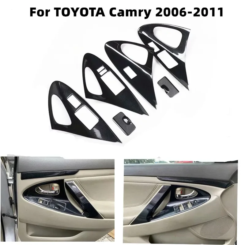 

For Toyota Camry 2006 2007 2008 2009 2010 2011 Accessories Carbon Fiber Interior Trim Gear Windows Control Panel Stickers ABS