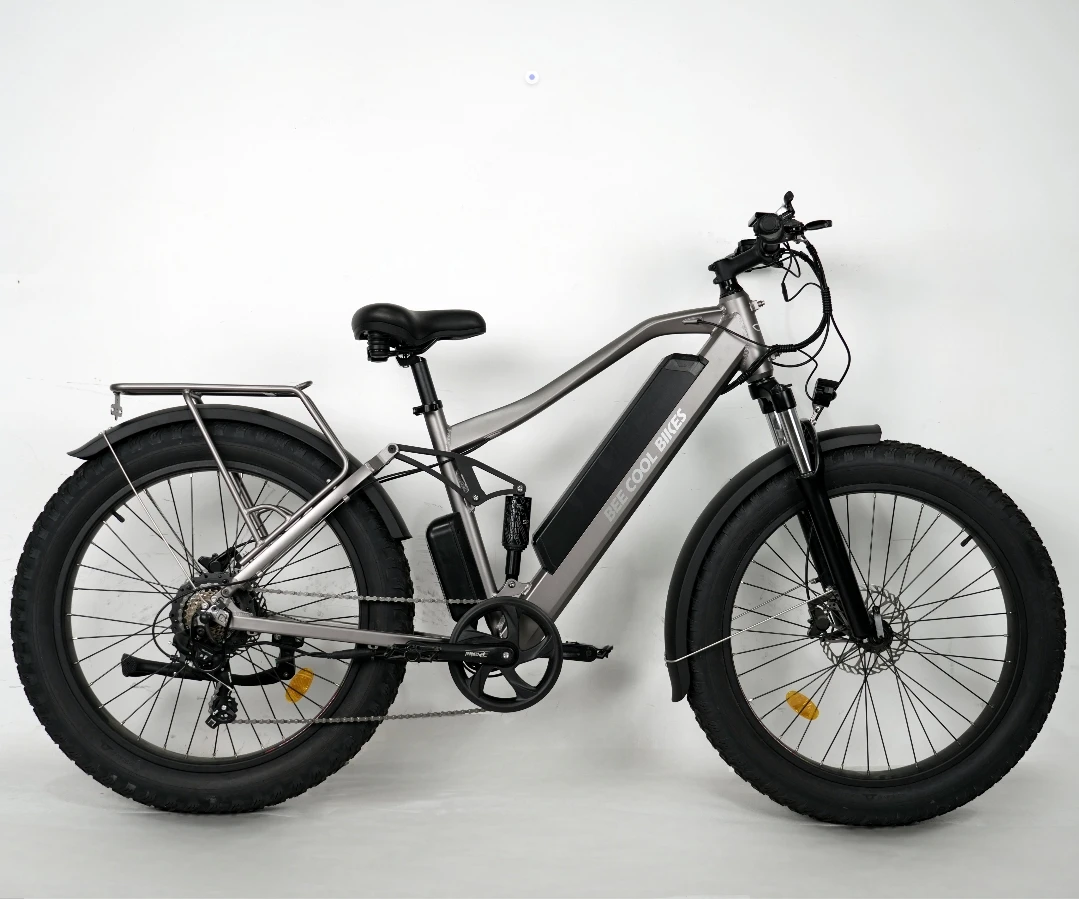 *forUS Warehouse 5-7 Days Delivery 48v Lithium Battery Aluminum Frame Single Speed Full Suspension 750w Fat Tire Electric Bike