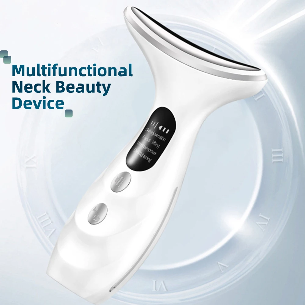 Face and neck massager micro-current chin care instrument sonic vibration anti-aging instrument to lighten the neck lines lines