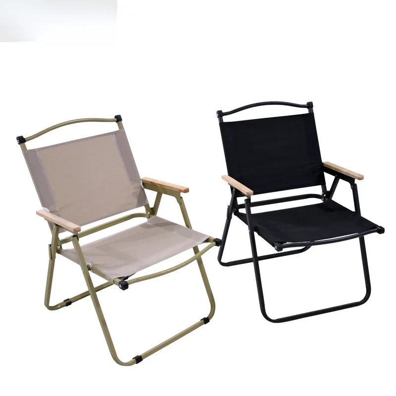 New Outdoor Folding Wood Grain Portable Car Folding Chair Camping Picnic Chair