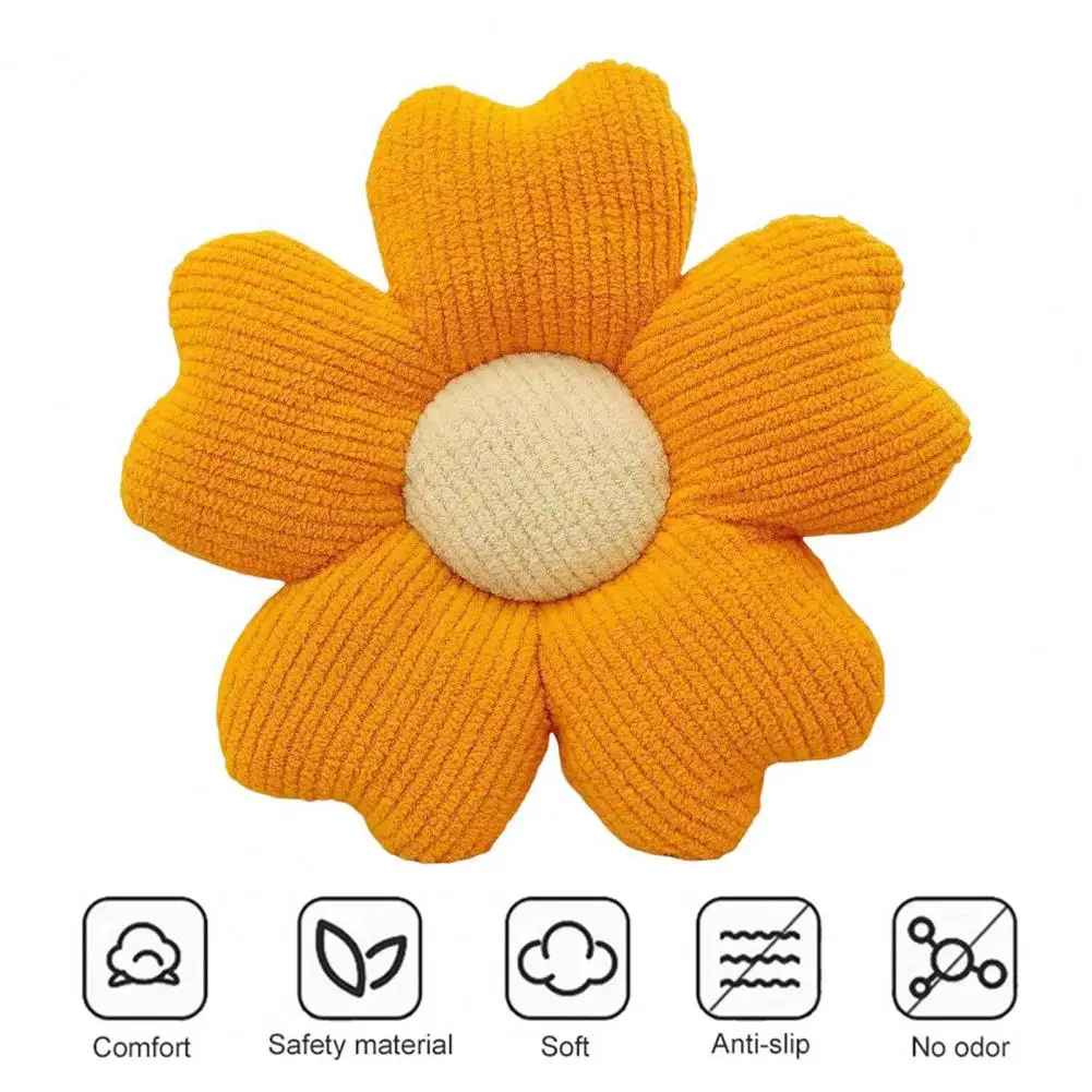 Flower Pillow Colorful Flower Shape Plush Throw Pillow for Sofa Bed Office Car Seat Decoration Soft Elastic Filling Toy Cushion