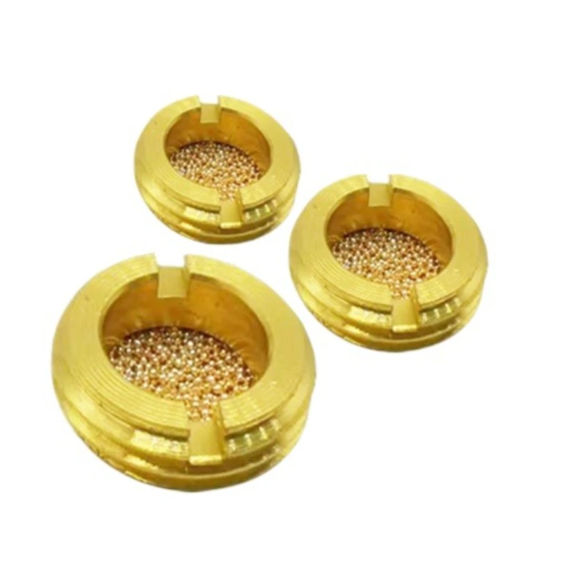 10pcs Internal Muffler Brass Slotted Internal Thread Embedded Pneumatic Fitting Vacuum Mill Filter