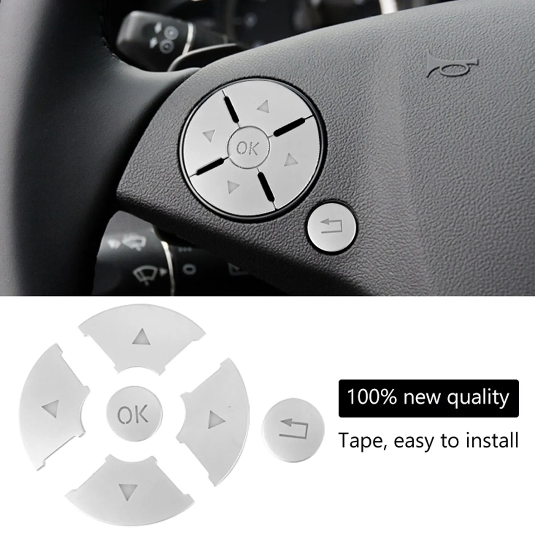 Super Sale Car Interior Steering Wheel Button Switch Trim Cover Sticker for Mercedes Benz C E S Class W204 W212 W221 GLK X204 C2