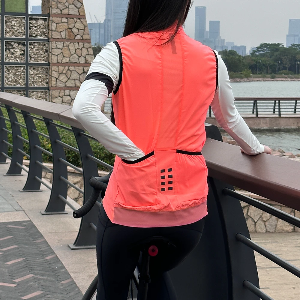 WOSAWE Women Windproof Waterproof Summer Cycling Vest Quick Dry Vest Bicycle Sleeveless Racing Bike Breathable Tops