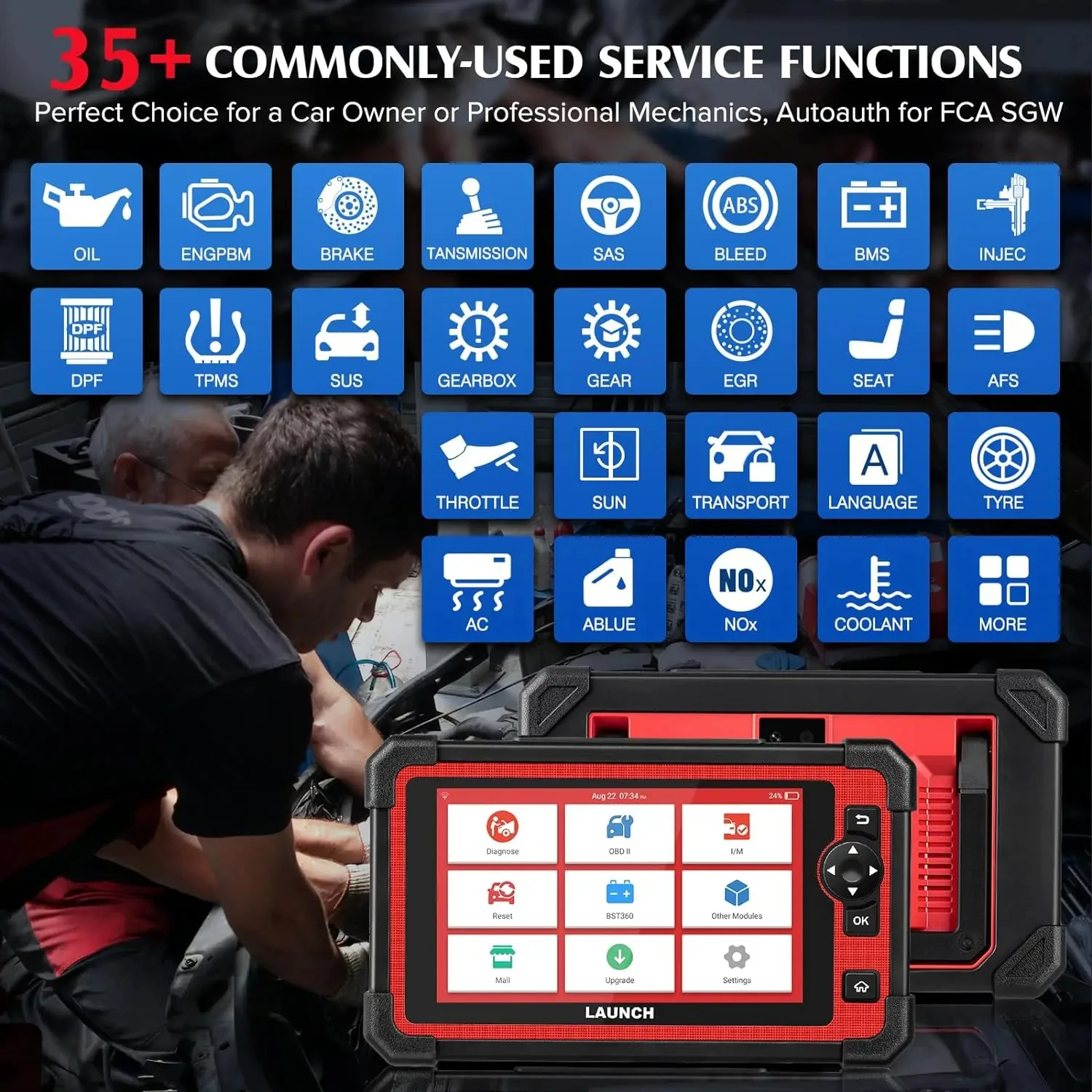 LAUNCH X431 CRP919E Elite OBD2 Scanner 2024 Bidirectional Scan Tool ,CANFD & DoIP, ECU Coding, 35+ Service, All System Diagnosis