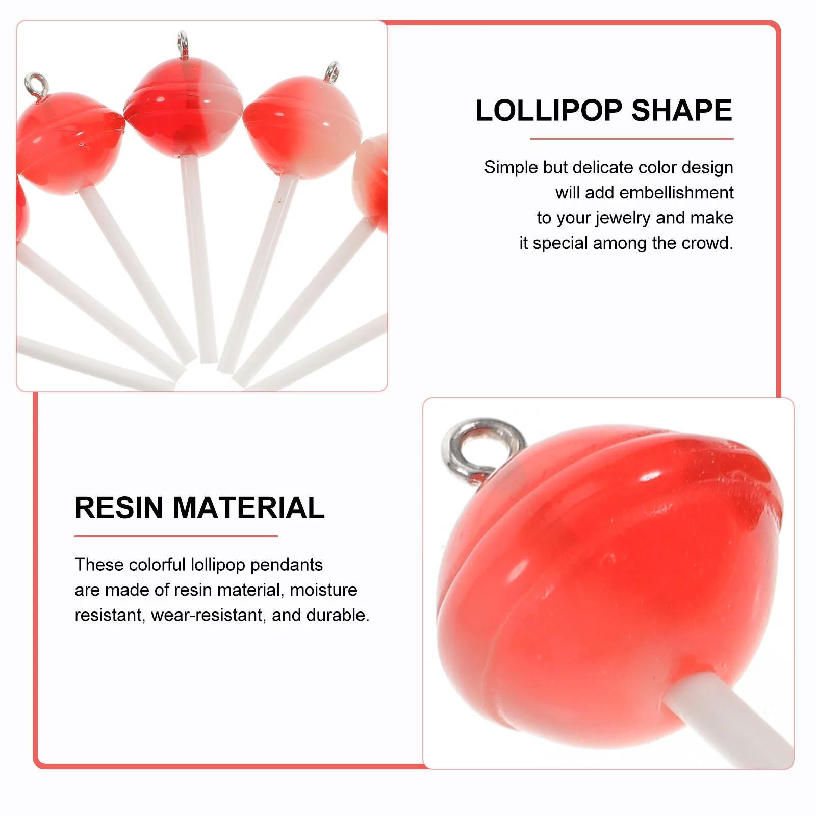 

50Pcs Resin Lollipop Charms Pendants for DIY Jewelry Making Keychains Earrings Necklaces Bracelets Lollipop Charms