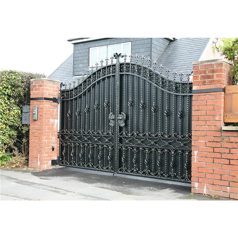 Luxurious Double-house Garden Safety Grill Design, Sliding Swing Iron Gate, Driveway Main Entrance Main Forged Iron Door Design