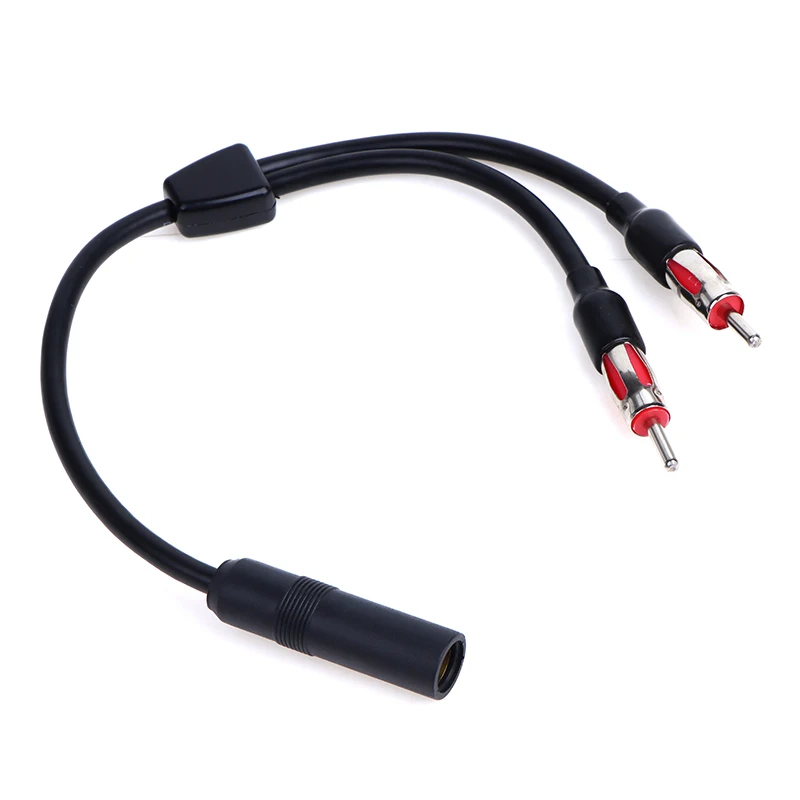 Car AM FM Antenna Splitter Y-Adapter 2 Male 1 Female Extension Cable Adapter Radio Antenna