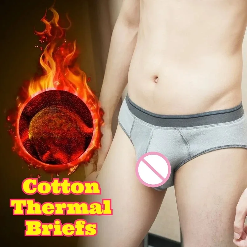 Mens Thermal Fleece Briefs Winter Warm Thick Cotton Lined Underwear Mature Senior Cold Weather Protection Plus Size Cozy