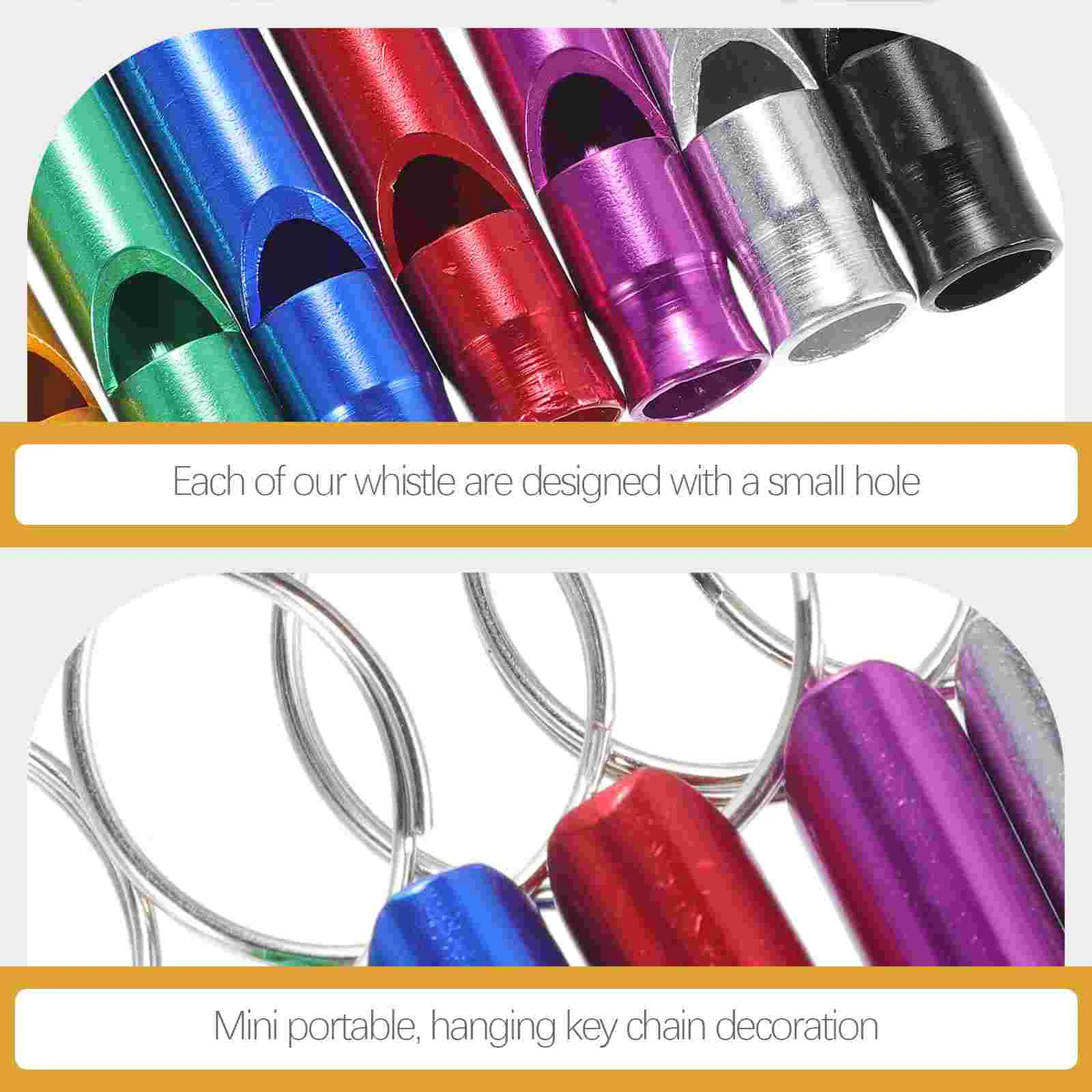 15 Pcs Aluminum Alloy Whistle Metal Emergency Hanging Keychain Small Portable Decorative Camping Accessory