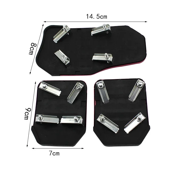 Universelle Auto-Pedalabdeckung Aluminium Automatikgetriebe Brems- und Gaspedal Set Kit Pedale Rot Blau Silber Rutschfeste Werkzeuge – Detail 5