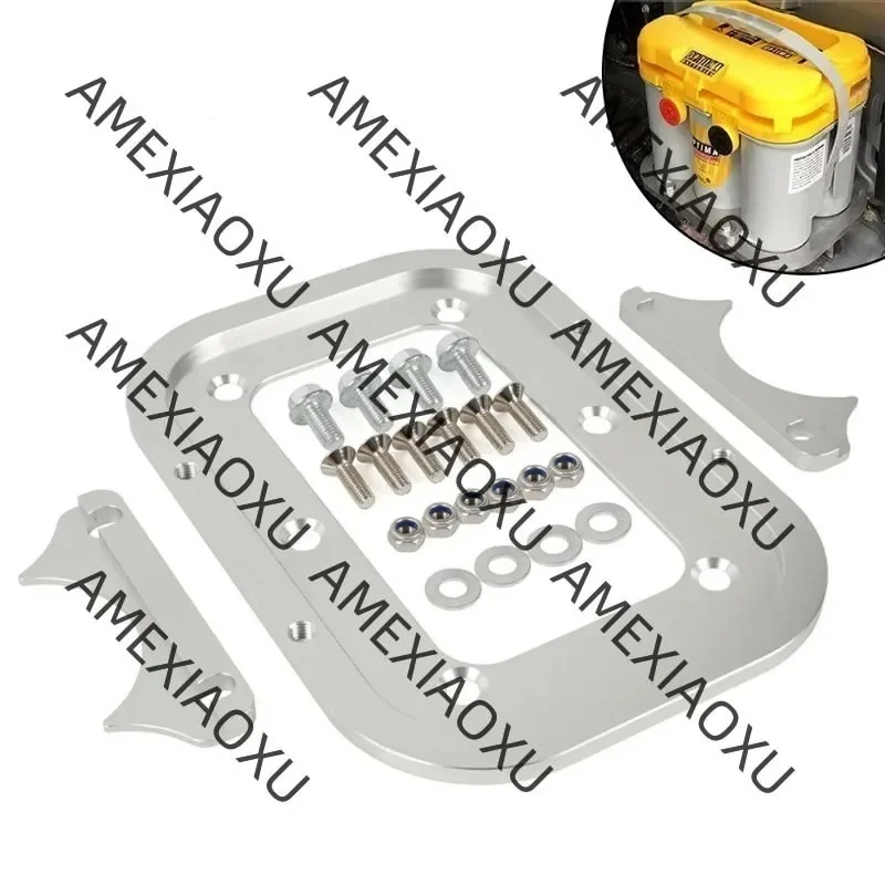 

Billet Battery Relocation Holder Mount Tray Hold Down Pallet Bracket For Optima 34M D34M D34 D34/78 34/78