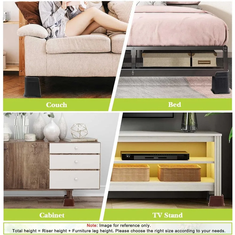 رافعات سرير 1 بوصة، 2 بوصة، 3 بوصة، 4 بوصة، 6 بوصة، 8 بوصة شديدة التحمل، رافعة أثاث كبيرة الحجم لأريكة الأريكة وطاولة الكرسي F #4