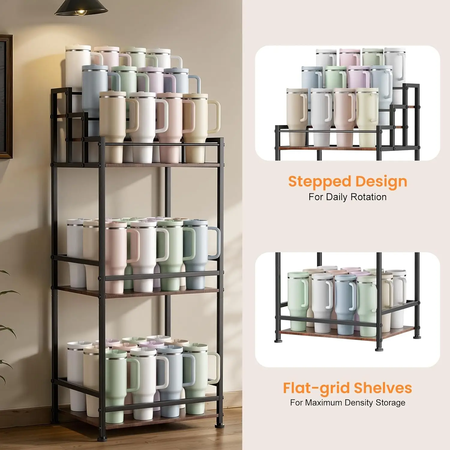 Stanley Cup Holder Stand 5-Tier for 36 Tumblers, Floor Display