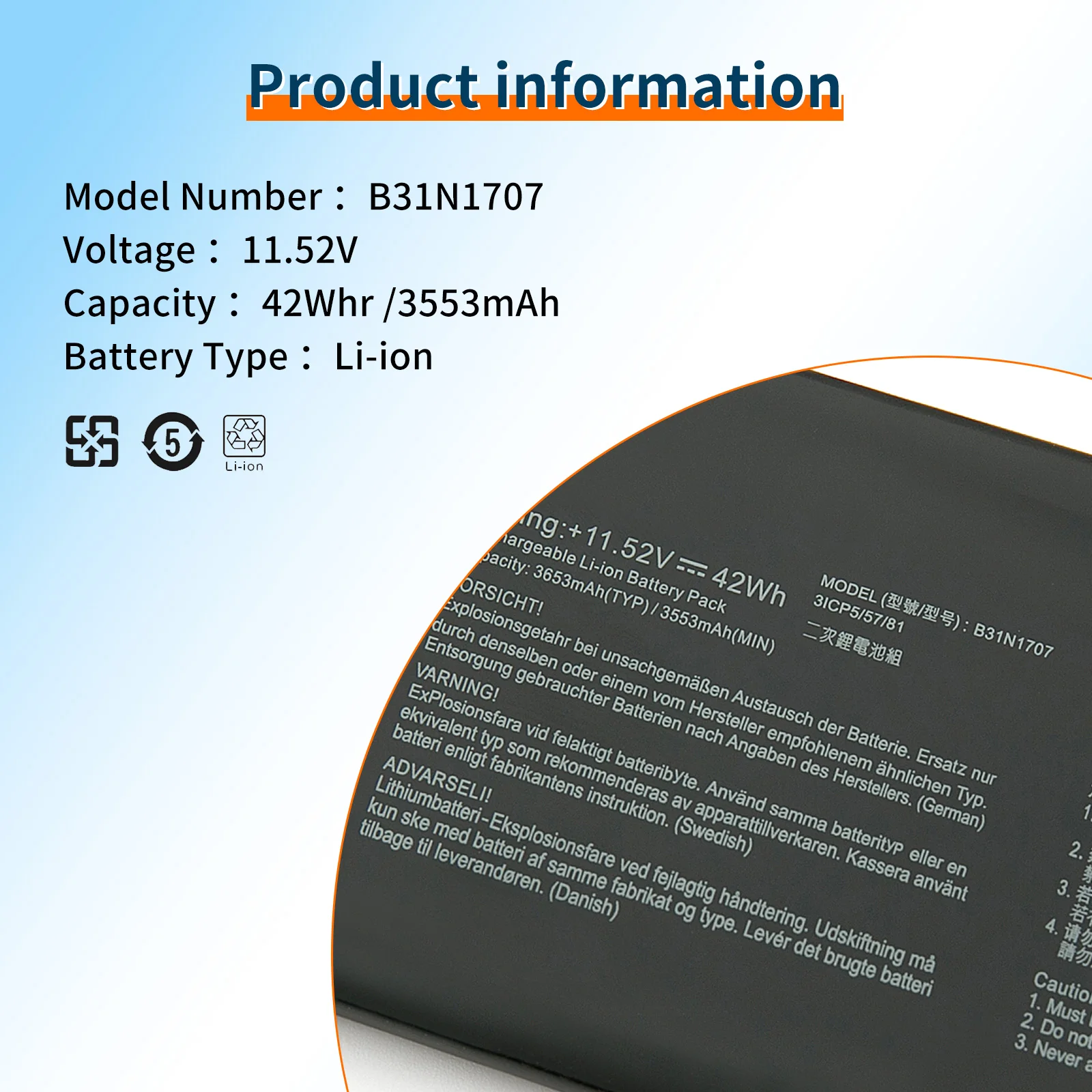 BVBH-Batterie pour ordinateur portable, pour ASUS VivoPleS14 S410UQ S410UN SRivière OUN S4100V S4100VN S4200U X411UA X411UF X411UN X411UQ, B31N1707