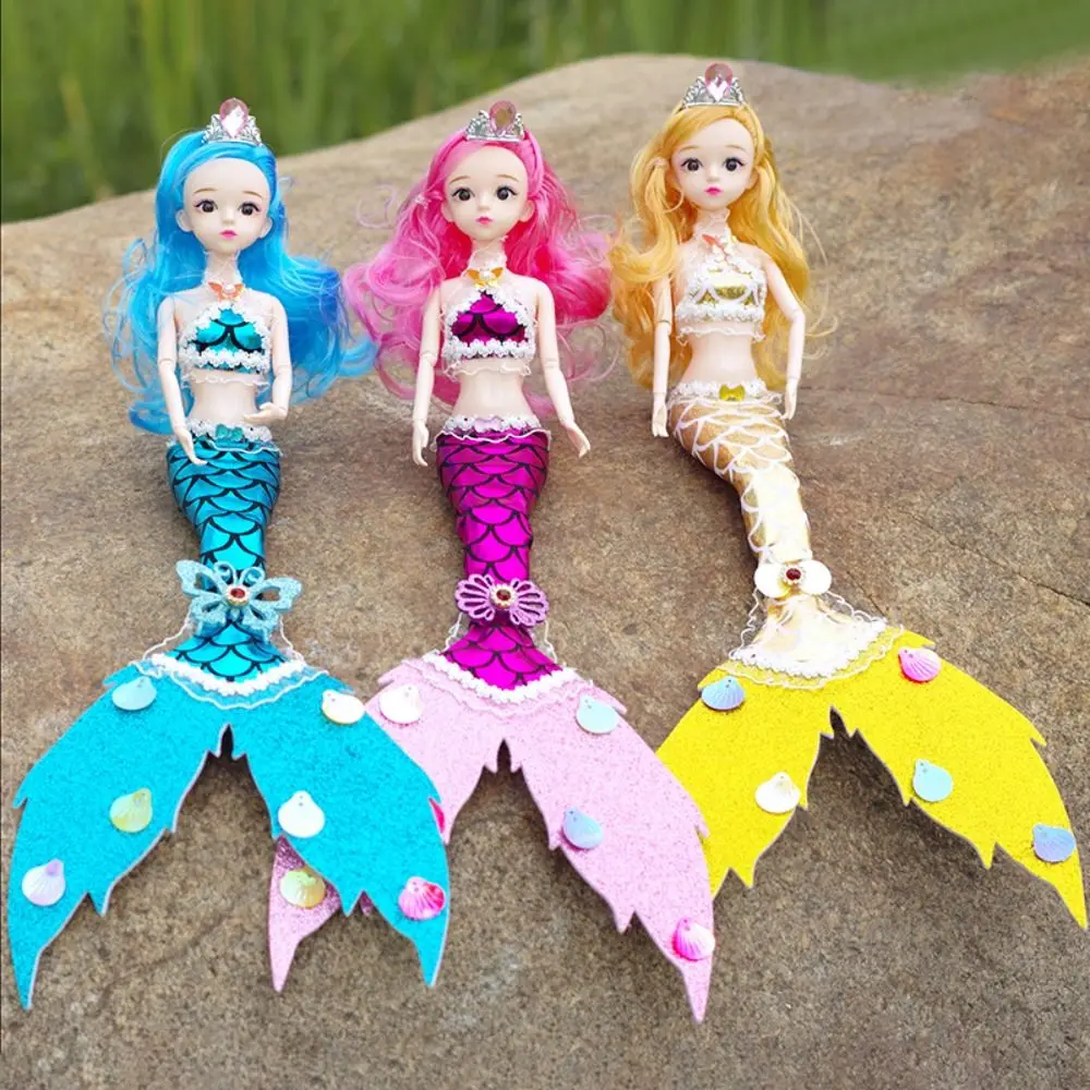 

Pretty 45cm Mermaid Doll 11 Movable Joints Clothes Replaceable Bjd Doll Set Cute Colorful Princess Doll (with Lights and Music)