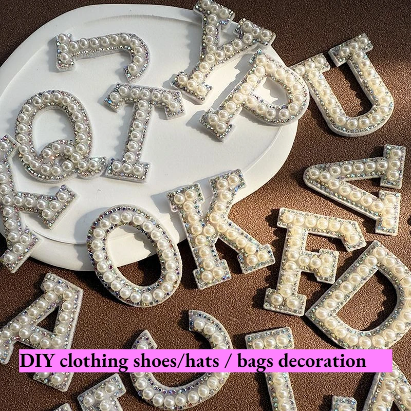 

26 Letters Word Shiny DIY Clothing Cap Decorative Clothing Applique Accessories Appliques Sewing Large Patches for Clothes