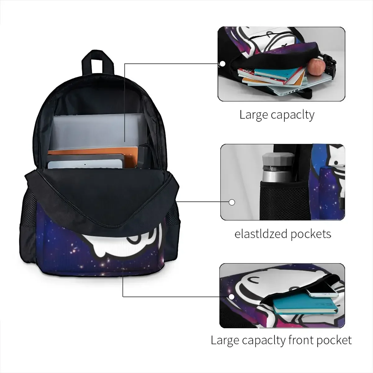 الدهون القط في الفضاء حقائب الظهر بنين بنات الكتب الأطفال الحقائب المدرسية الكرتون الاطفال حقيبة الظهر حقيبة سفر حقيبة كتف #3