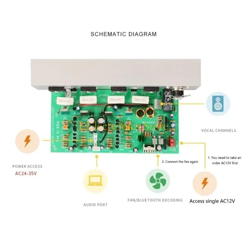 

B03C PMX-300W Amplifier Board 2SA1943/C5200 Power Amp Plate with Temperature Control
