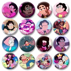 Steven Universe Anime Brooches Round Cartoon Figure Cosplay Badge Pin for Backpack Jewelry Accessories Souvenir Gifts for Friend