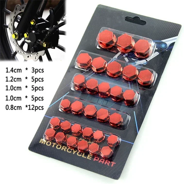 30Pcs Motorcycle Screw Decoration Cover Plating Cap for Car Motor Scooters Electric Colored Nut Cover Motorcycle Accessories