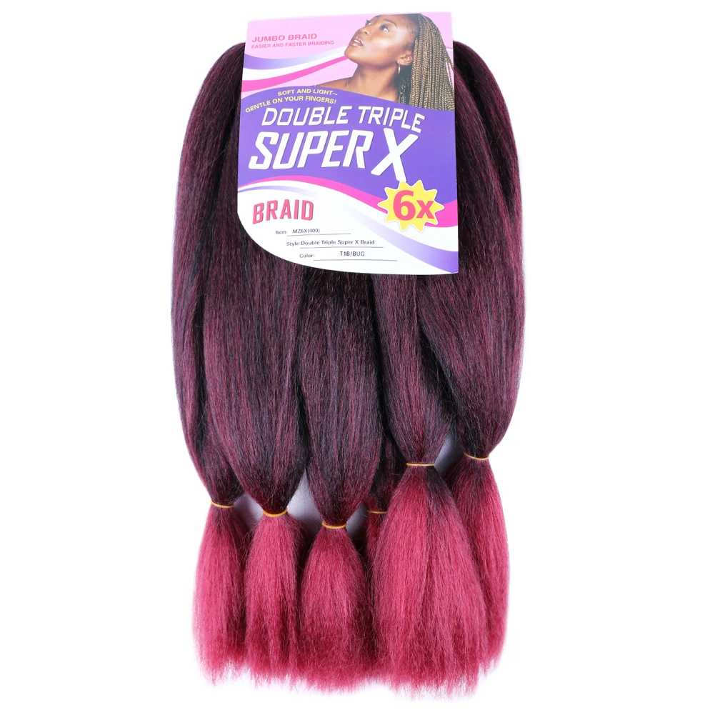 6 paquetes/lote de extensiones de cabello trenzado ombré, trenzas de fibra resistentes al calor de 24 pulgadas para tejido de ganchillo Afro Twist