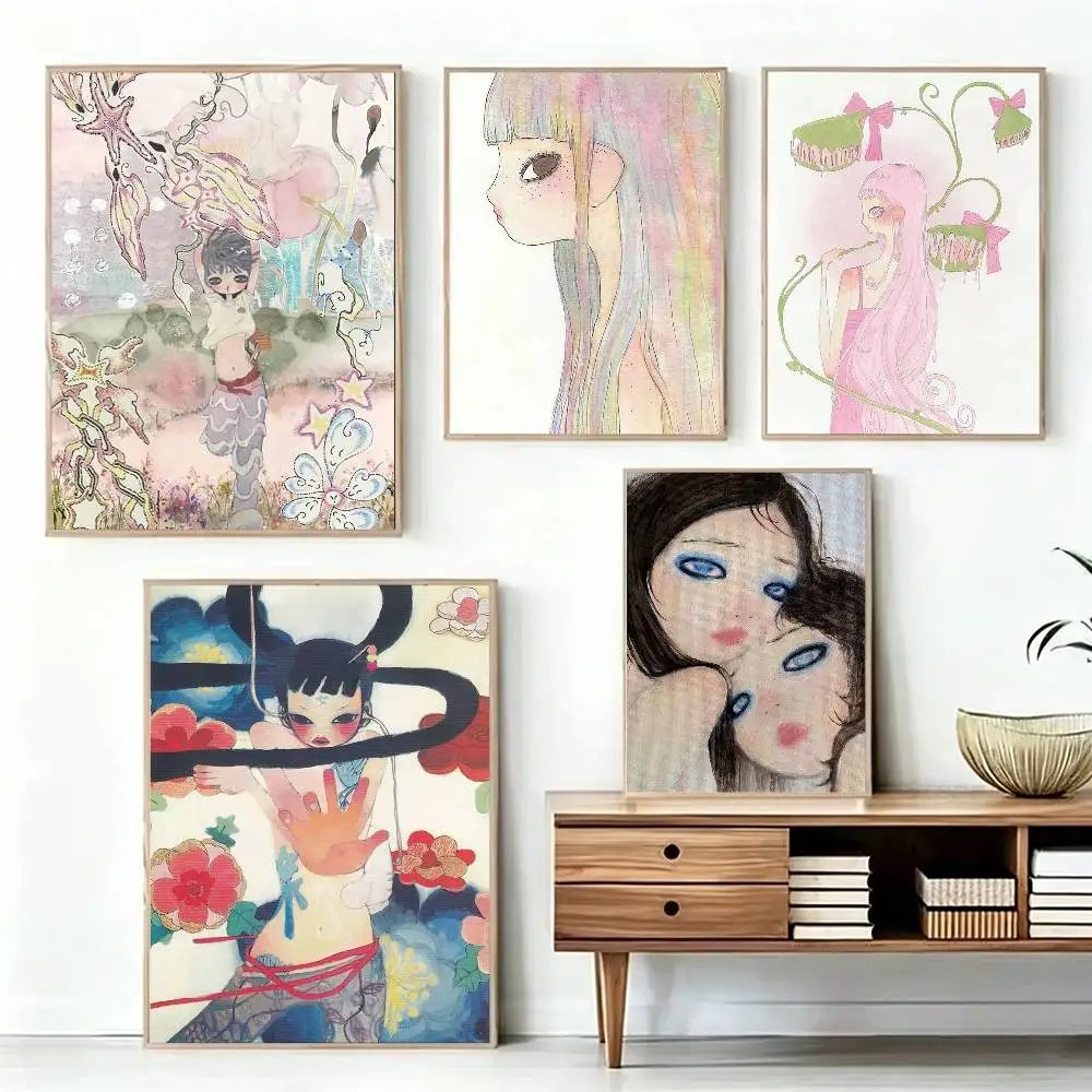 A-Aya T-Takano Kawaii Girl Poster, wasserfester Wandaufkleber für Bar, Wohnzimmer, Vintage-Dekoration, hochwertiger Druck, Geschenk