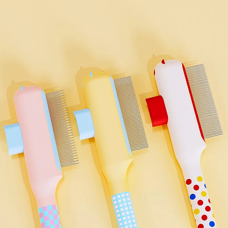 Dog Comb Automatic Dogs Brush One-click Flea Combs for Pet Hair Remover Self Cleaning Cat Brush Dog Grooming Massage Dogscomb
