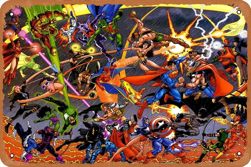 JLA E Poster Vintage Tin Sign Decoração de parede de metal exclusiva para casa, bar, jantar, pub, decoração de cozinha divertida, sinais de bar engraçados