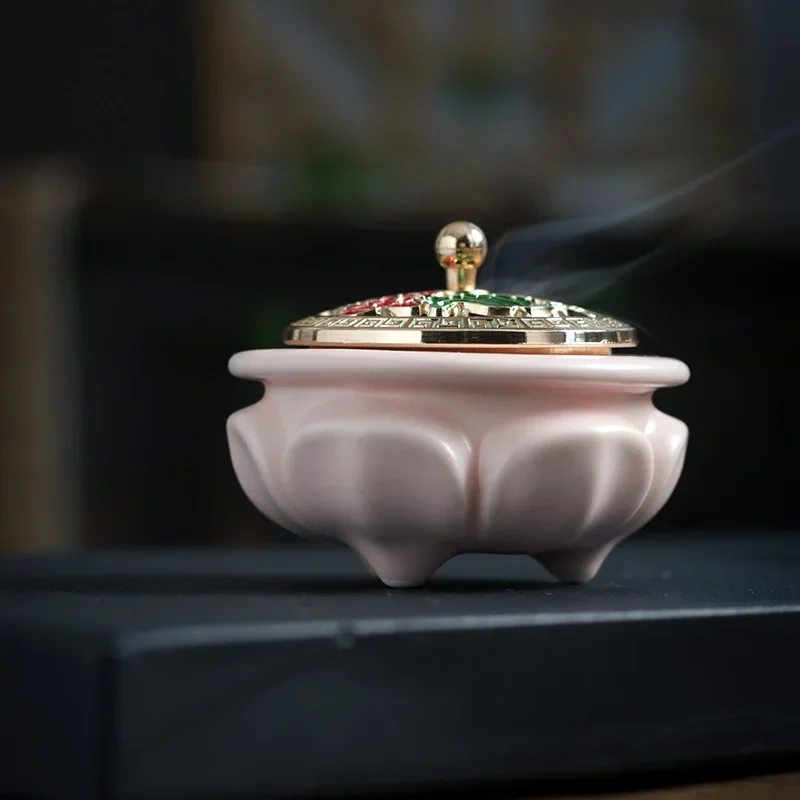 National Style Portable Mini Xiangyun Incense Burner Indoor Cone Incense Ceramic Tower Incense Burner Creative Seat