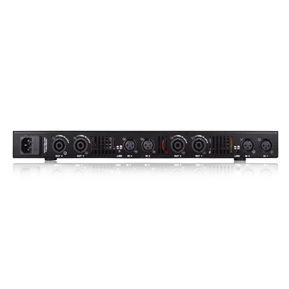 NEW 4 Channels 450W*4 Professional 1U Size Class D Digital KTV Speaker Power Amplifier Switching Power