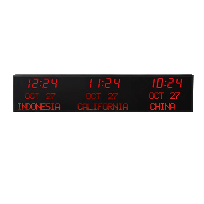 CHEETIE CP35  Compact Design  Programmable Led Digital Editable City Name World Wall Clock Time Zone Clock