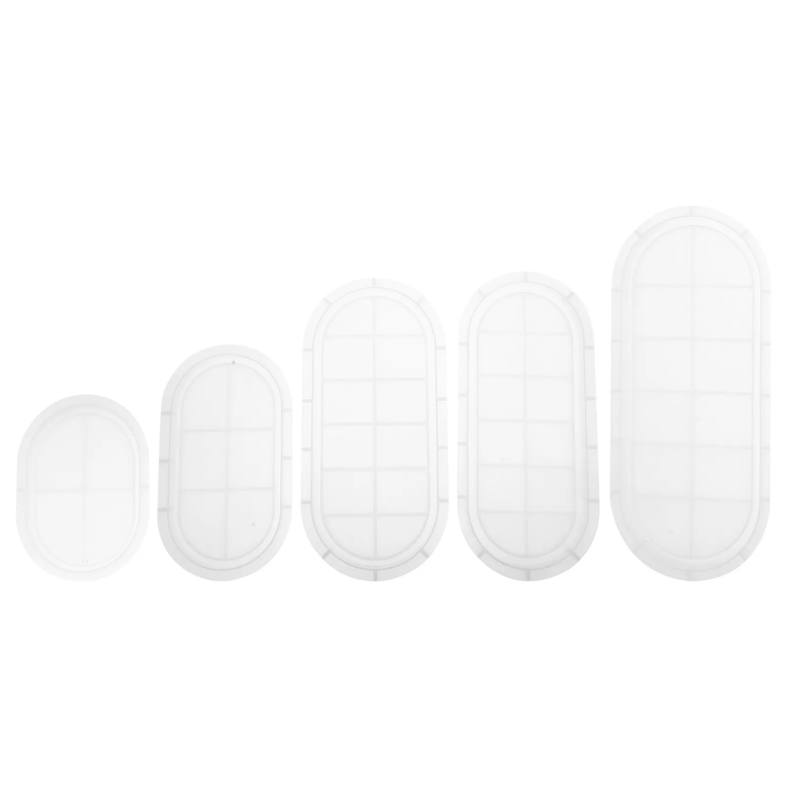 

5Pcs Oval Tray Silicone Resin Mold Set Smooth Edge Epoxy Casting Molds Jewelry Trinket Holder DIY Craft Dish Tray Molds