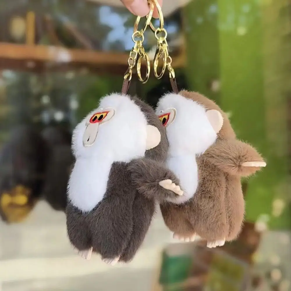 

Stuffed Animals White-Faced Monkey Plush Toy Soft Fur Keyholder Chimpanzees Doll Keychain Kawaii 12cm Monkey Car Pendant