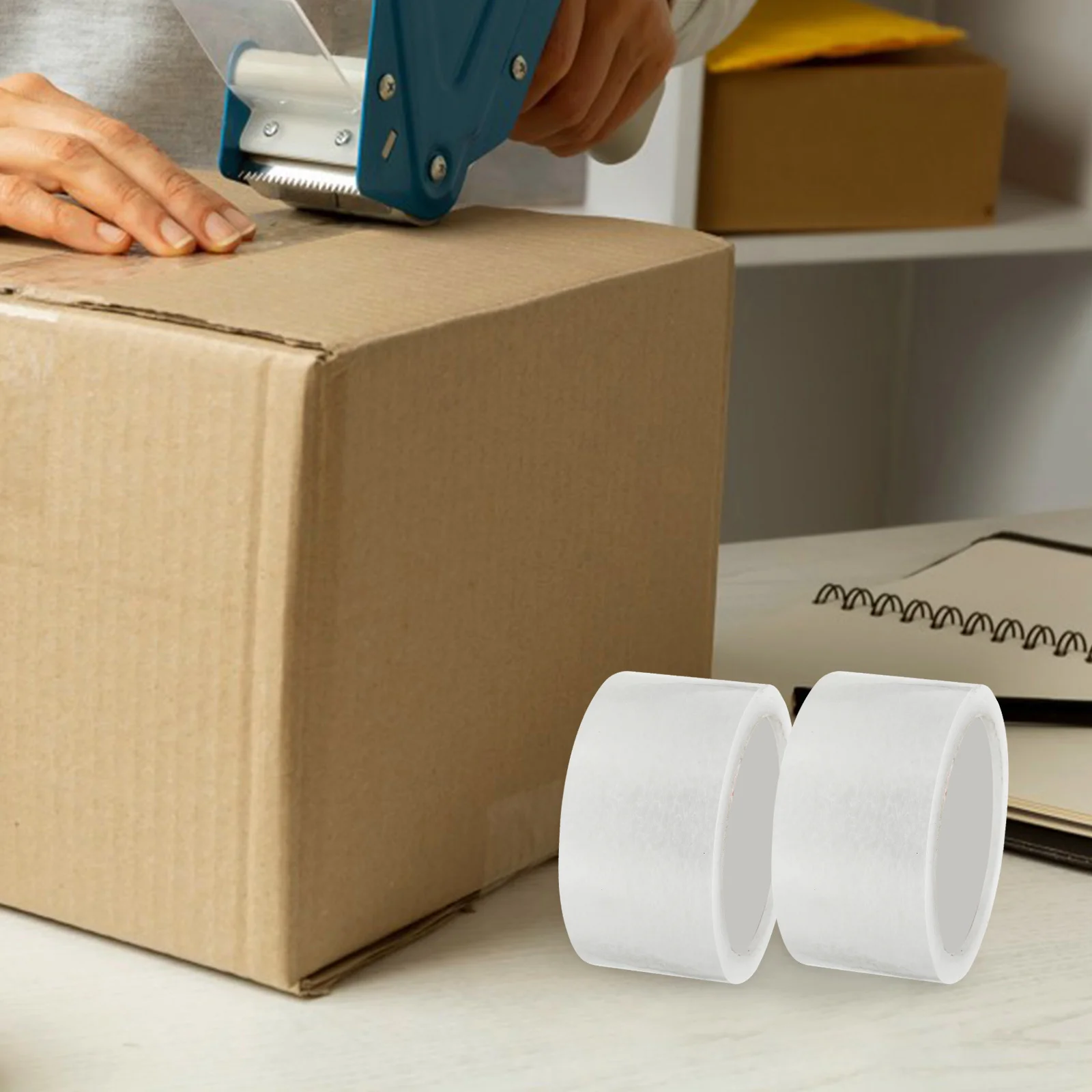 Fita de vedação 4 rolos de material bopp transparente, alta resistência, fácil de usar para embalagem de caixa e caixa, fita de vedação de caixa