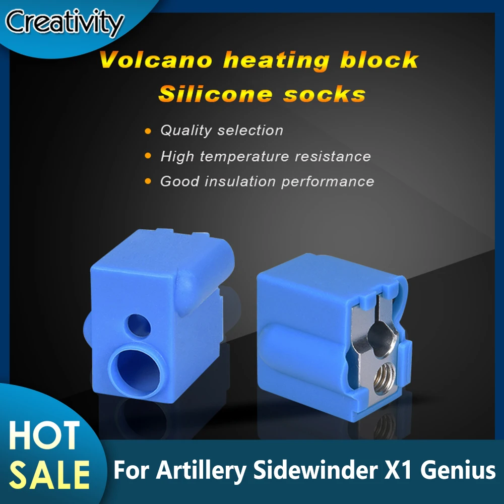 

3D Printer Parts Volcano Silicone Socks Volcano Heat Block J Head Hotend Extruder Block Cover for Artillery Sidewinder X1 Genius