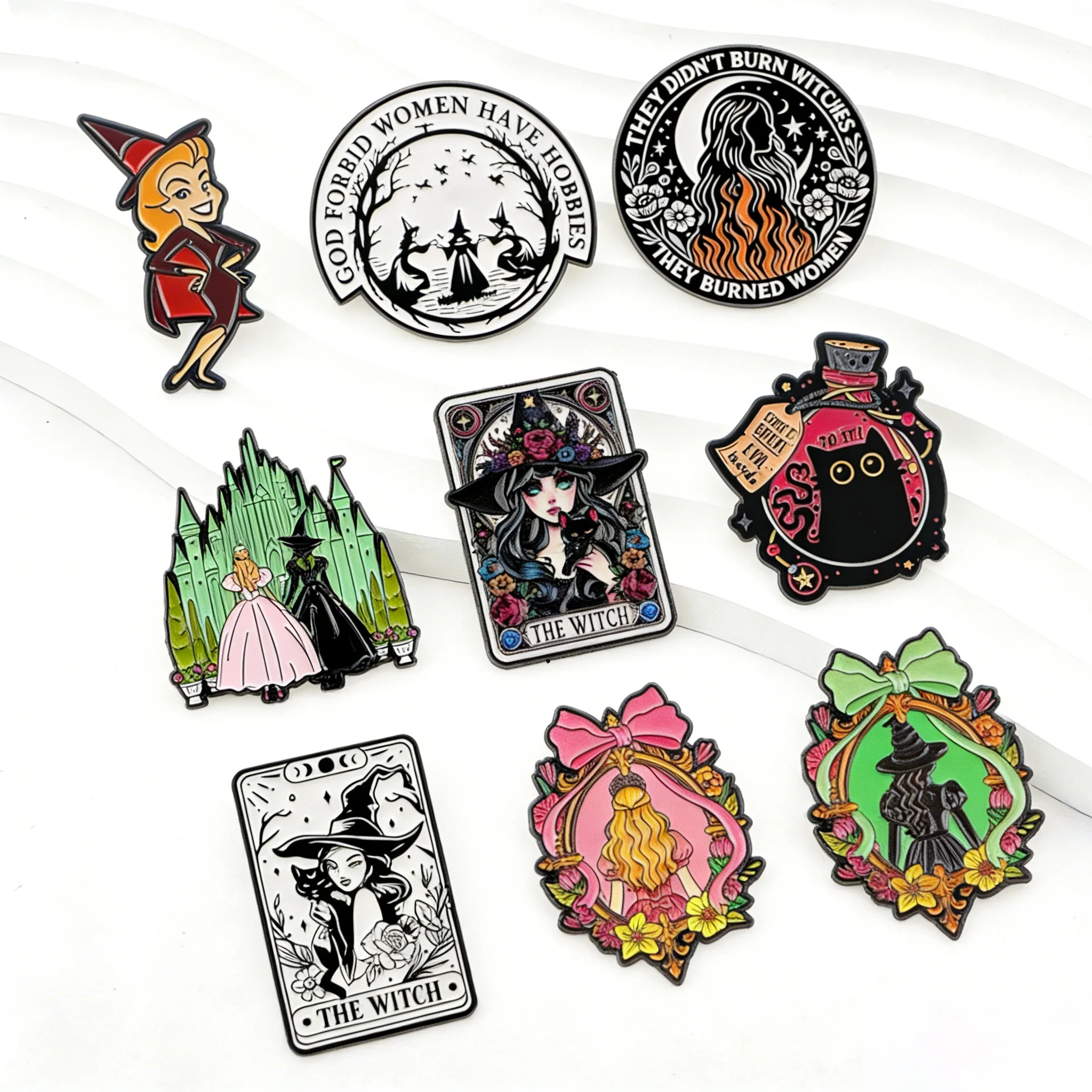 Wicked Witch Enamel Pins Funny Brooches Badges for Backpacks Jackets Hats Retro Collection Gifts Cosplay Accessories