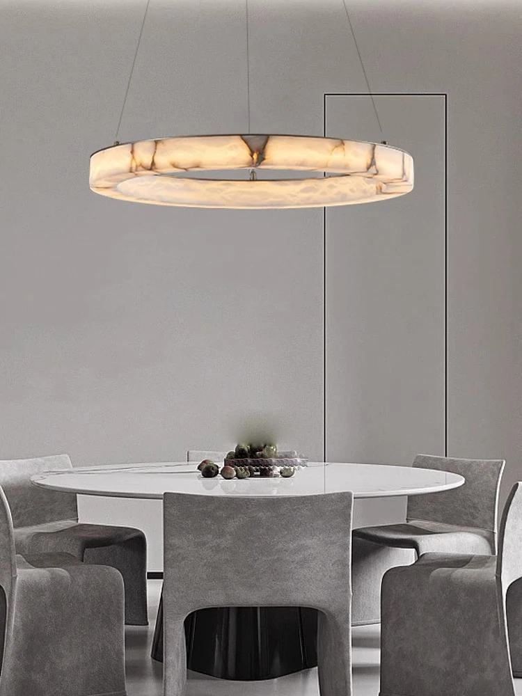 Dimmable Led Marble Series Round Designer Chandelier Lighting Hanging Lamps Lustre Suspension Luminaire Lampen For Living Room