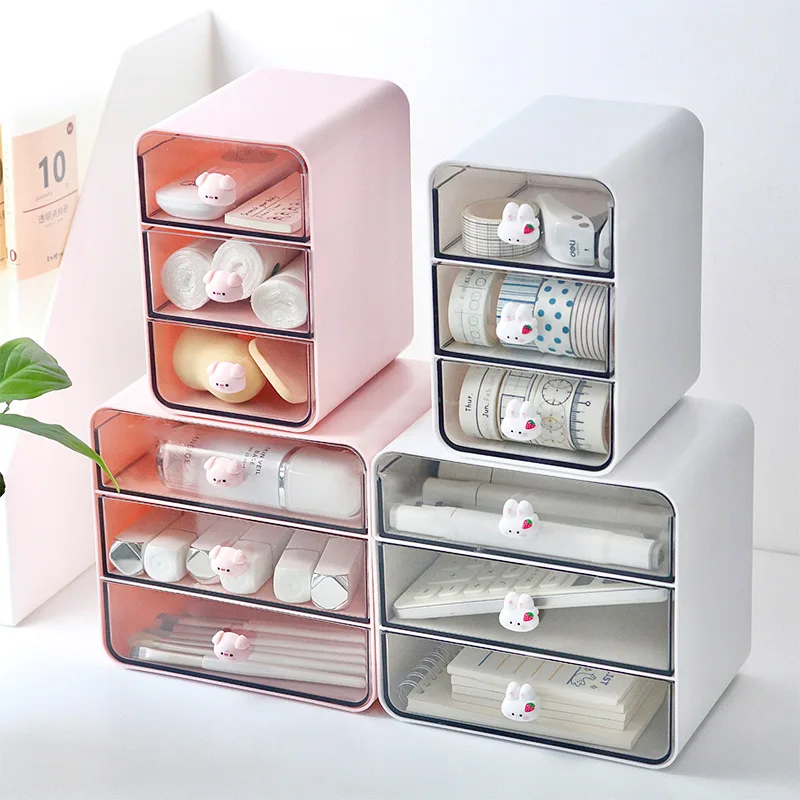 

Desktop storage box Student stationery ledger artifact box Cosmetics cabinet Dormitory desk drawer type storage rack organizer