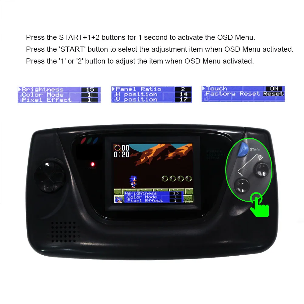 2023 Hight Light 3.5" 640x480 Retro Pixel HD IPS LCD Kit For SEGA Game Gear For SEGA GG With 720P HDMI-Compatible Output