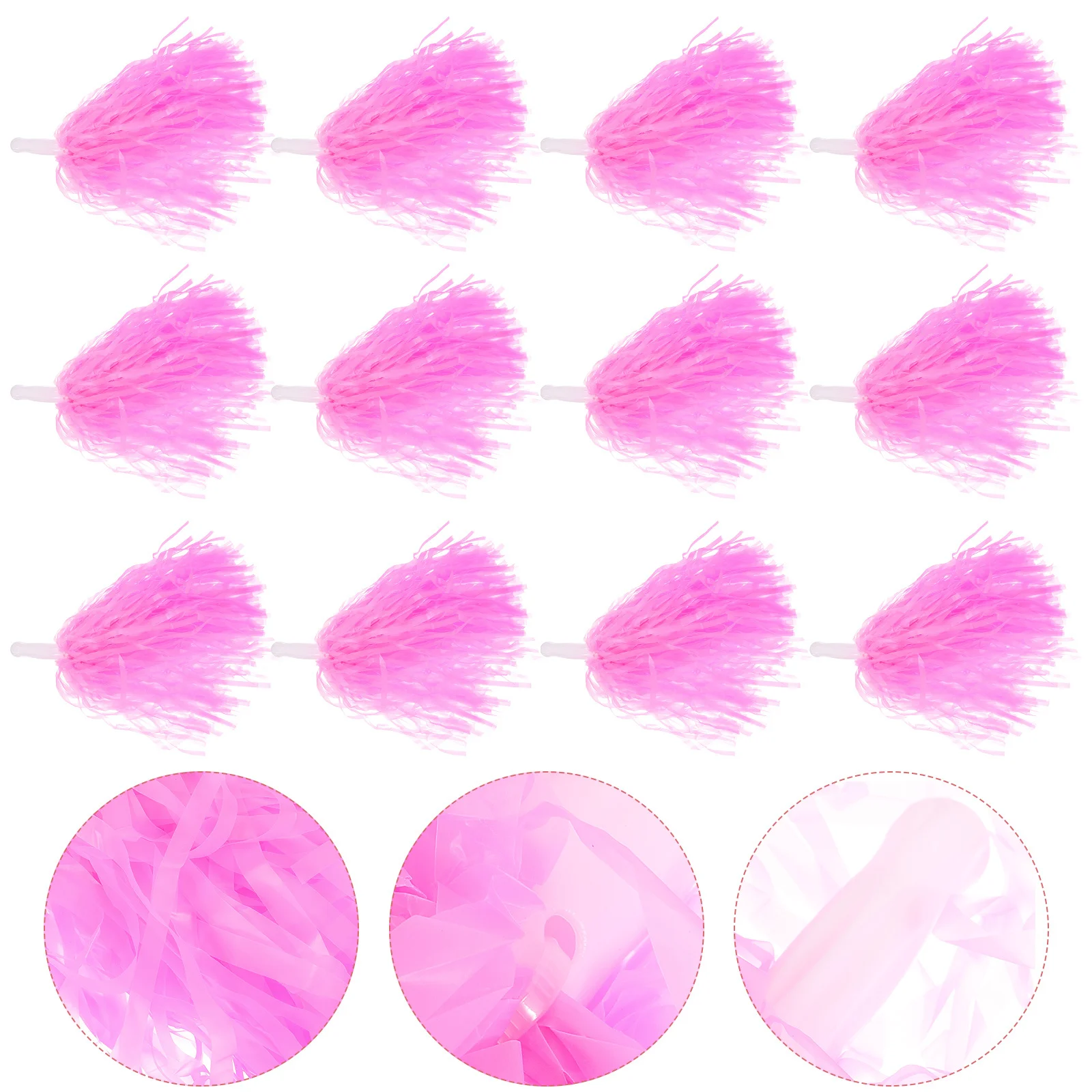 

12pcs Handheld Cheer Poms Shiny Metallic Dance Team Props For Sports Spirit Pompoms Cheerleading Accessories Team