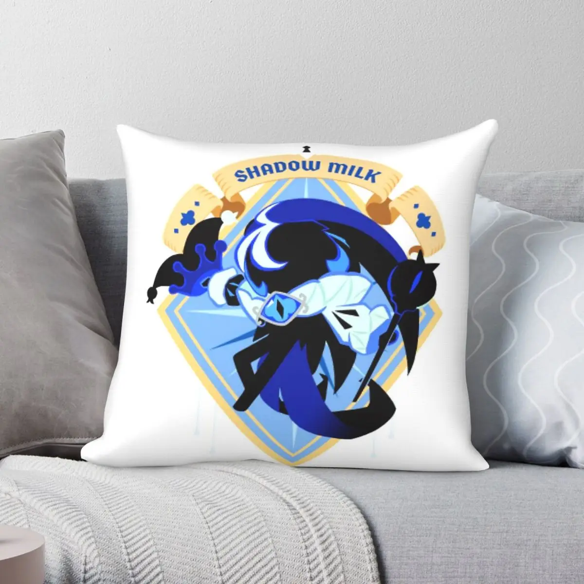 Shadow Milk Cookie Run Pillowcase Polyester Linen Velvet Printed Zip Decorative Throw Pillow Case Home Cushion Cover