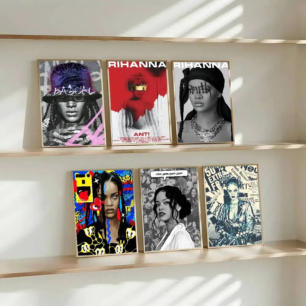 المغني R-RIHANNA المشارك طباعة لغرفة النوم غرفة المعيشة ديكور المنزل اللوحة جدار الفن HD L