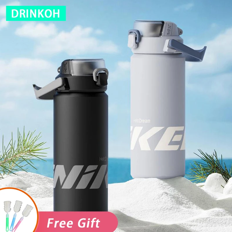 

1L Straw Water Bottle Double Drink Vacuum Flasks Thermal Tumbler New Insulated Cup Portable Sports Kettle Large Capacity Thermos