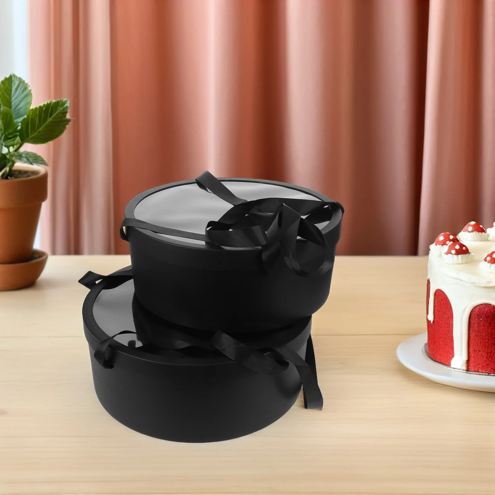 2 stuks ronde fruitbloem geschenkdoos handig draagbaarheid lange steel bloemstuk koffer voor feesten voorstellen bruiloften