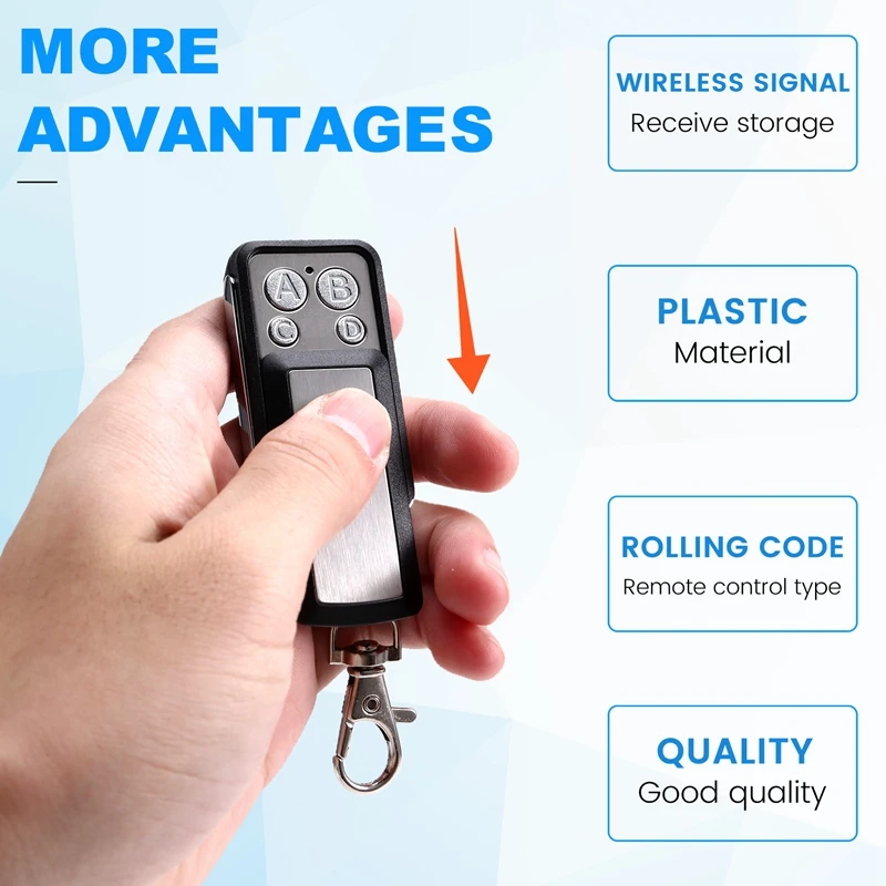 433Mhz Smart Garage Sliding Door Gate Opener Controller Remote Control Wireless Switch, Rolling Code Support