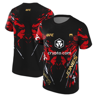 2025 Summer UFC JONES fighting and boxing fans' fashionable quick-drying and breathable T-shirt men's short-sleeved training top