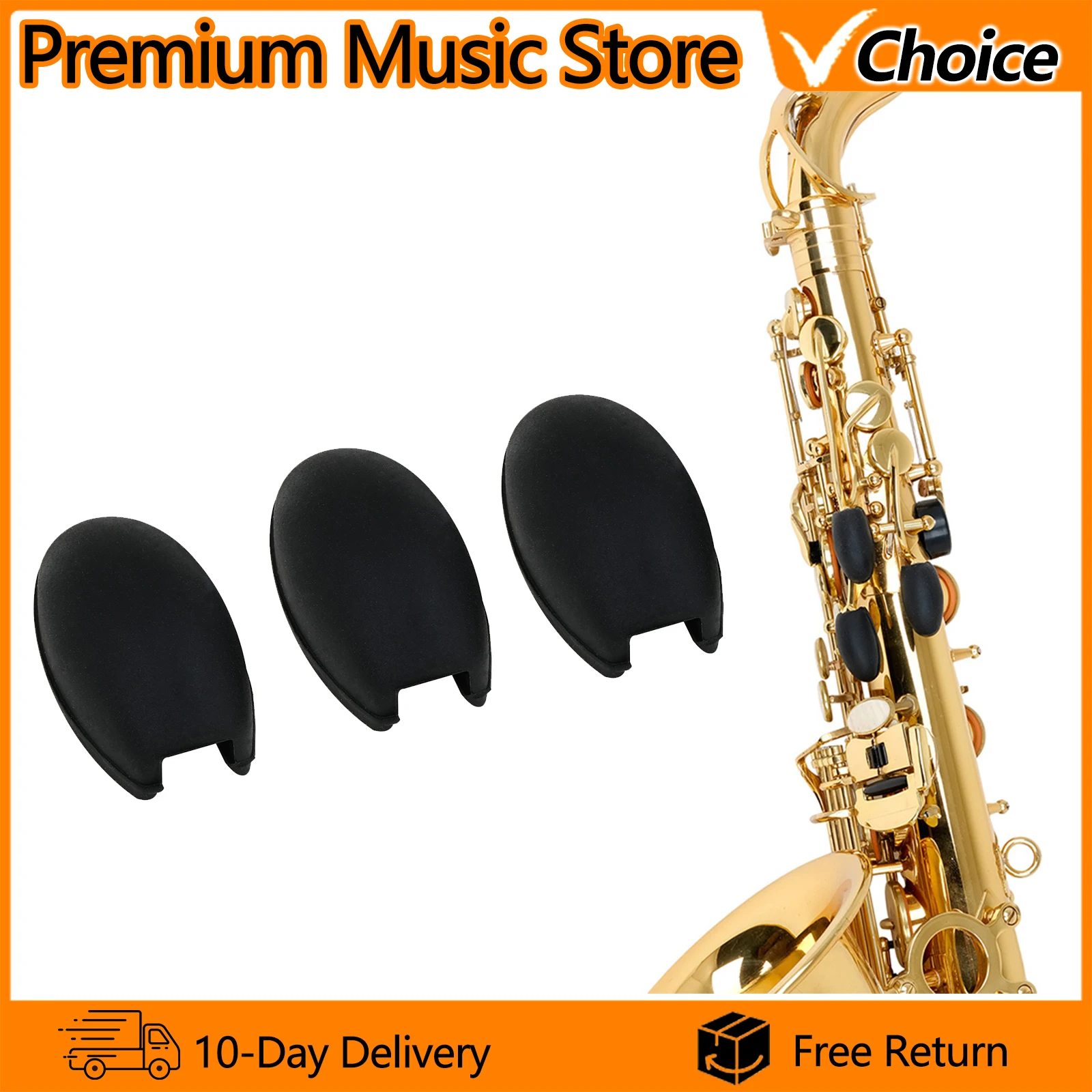 Silicone Saxophone Thumb Palm Rest Pad 3Pcs Soft Comfortable Hand Grip Cushion for Alto Tenor Soprano Anti-Slip & Wear-Resistant