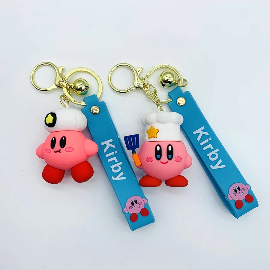 Kawaii Cartoon Anime Star Kirby Figure Keychain Model Pendant for Bag Car Decoration Cute Ornament Toys for Girls Doll Kids Gift