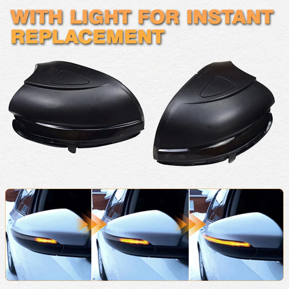 

2Pcs Car Dynamic LED Turn Signal Light Rearview Mirror Blinker Indicator for Volkswagen VW Golf 6 MK6 GTI R20 2008-2014